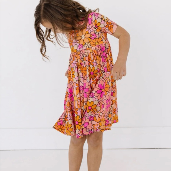 Remie Girl Day Dress - “Cutie” pink and orange floral sz4 - Picture 6 of 8